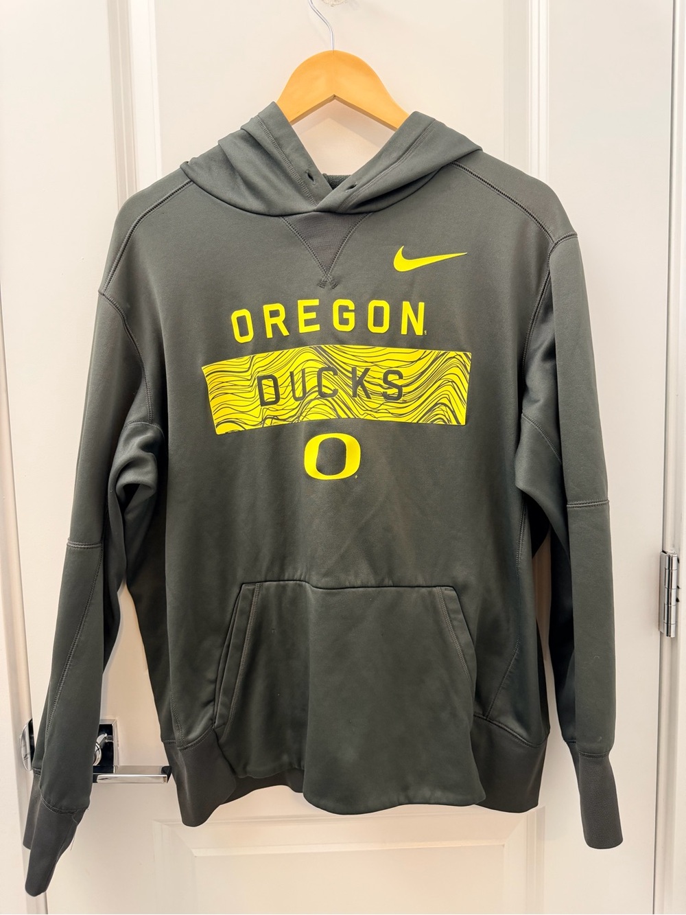Nike Olive Green & Yellow Oregon Ducks Crewneck Hoodie